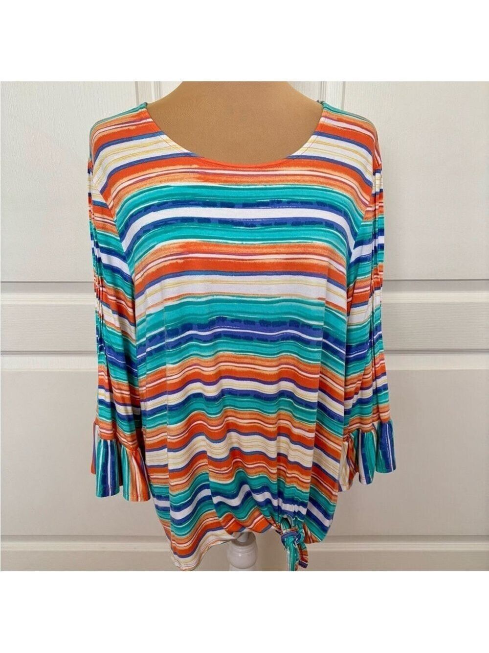 Ruby Rd Multicolor Stripe Blouse XL - Picture 2 of 10
